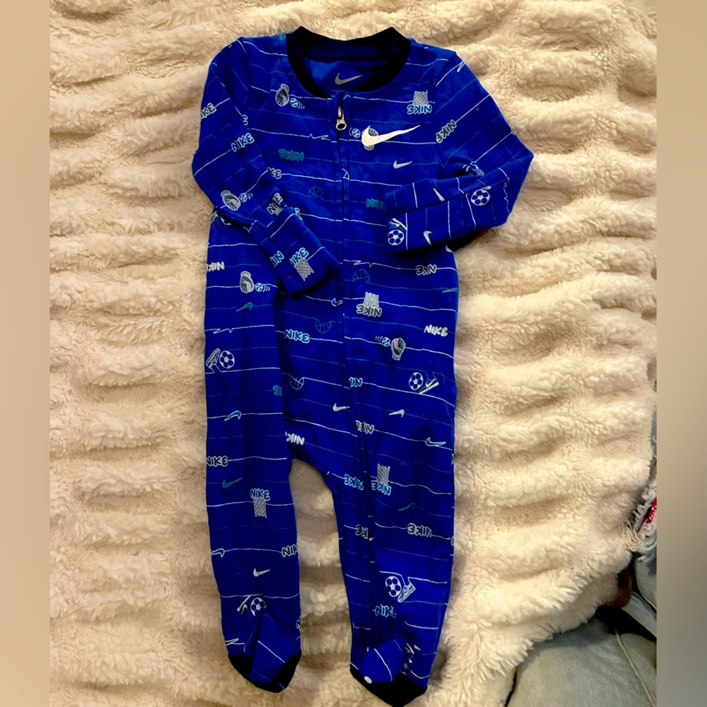 Blue Nike Footsie pajamas